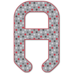 Red & Gray Polka Dots Monogram Decal - Custom Sizes (Personalized)