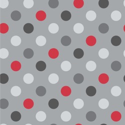 Red & Gray Polka Dots Wallpaper & Surface Covering (Peel & Stick 24"x 24" Sample)