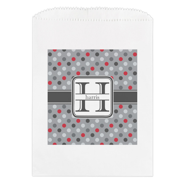 Custom Red & Gray Polka Dots Treat Bag (Personalized)