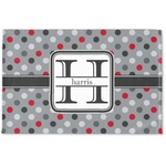 Red & Gray Polka Dots Woven Mat (Personalized)