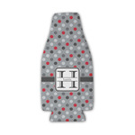 Red & Gray Polka Dots Zipper Bottle Cooler (Personalized)