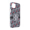 Red & Gray Polka Dots iPhone 14 Case - Angle