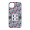 Red & Gray Polka Dots iPhone 14 Case - Back