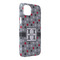 Red & Gray Polka Dots iPhone 14 Plus Case - Angle