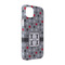 Red & Gray Polka Dots iPhone 14 Pro Case - Angle