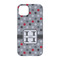 Red & Gray Polka Dots iPhone 14 Pro Case - Back