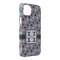 Red & Gray Polka Dots iPhone 14 Pro Max Case - Angle