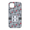 Red & Gray Polka Dots iPhone 14 Pro Tough Case - Back