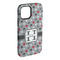 Red & Gray Polka Dots iPhone 15 Plus Tough Case - Angle