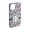 Red & Gray Polka Dots iPhone 15 Pro Case - Angle