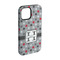 Red & Gray Polka Dots iPhone 15 Pro Tough Case - Angle