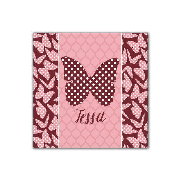 Custom Polka Dot Butterfly Wood Print - 12x12 (Personalized)