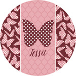 Polka Dot Butterfly Multipurpose Round Labels - 2" (Personalized)