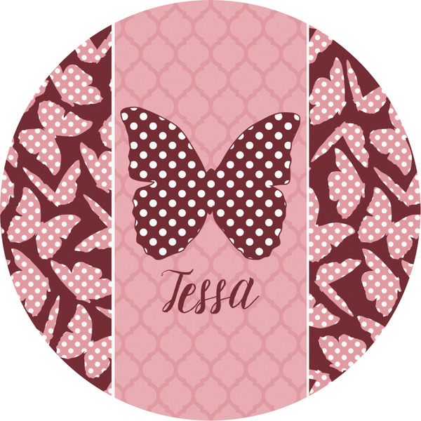 Custom Polka Dot Butterfly Multipurpose Round Labels - 2" (Personalized)