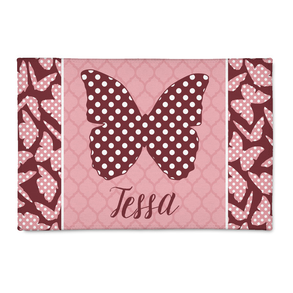 Custom Polka Dot Butterfly 2' x 3' Indoor Area Rug (Personalized)