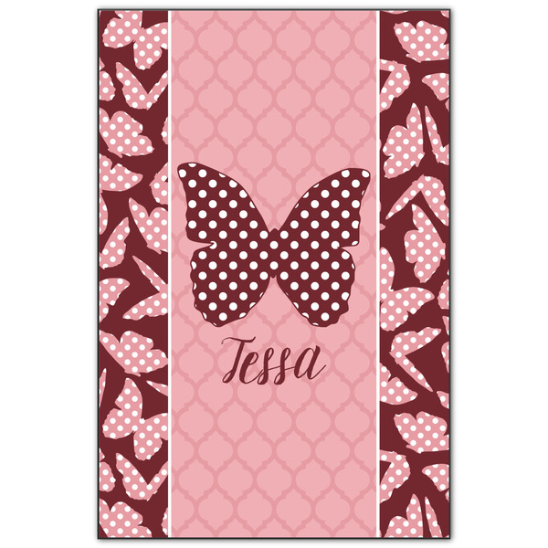 Custom Polka Dot Butterfly Wood Print - 20x30 (Personalized)