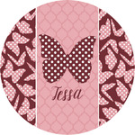 Polka Dot Butterfly Multipurpose Round Labels - Custom Sized (Personalized)