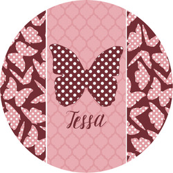 Polka Dot Butterfly Multipurpose Round Labels - 3" (Personalized)