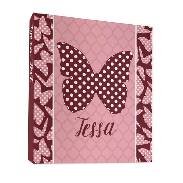 Custom Polka Dot Butterfly 3 Ring Binder - Full Wrap - 1" (Personalized)