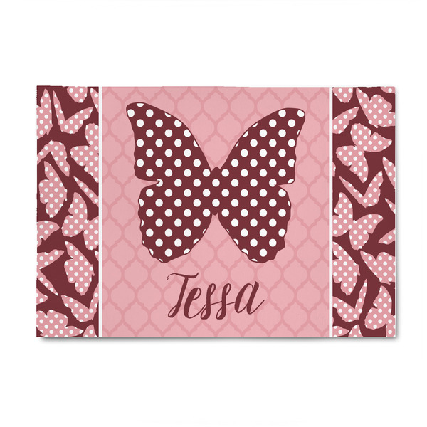 Custom Polka Dot Butterfly 4' x 6' Patio Rug (Personalized)