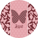 Polka Dot Butterfly Multipurpose Round Labels - 5" (Personalized)