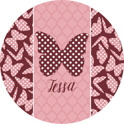 Polka Dot Butterfly Multipurpose Round Labels - 5" (Personalized)