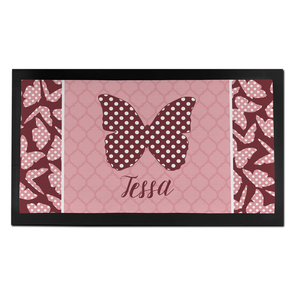 Custom Polka Dot Butterfly Bar Mat - Small (Personalized)