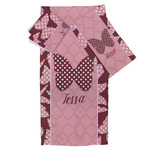 Polka Dot Butterfly Bath Towel Set - 3 Pcs (Personalized)