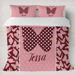 Polka Dot Butterfly Duvet Cover Set - King (Personalized)