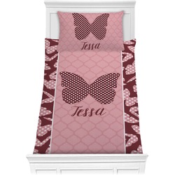 Polka Dot Butterfly Comforter Set - Twin (Personalized)