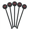 Polka Dot Butterfly Black Plastic 5.5" Stir Stick - Round - Fan View