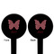 Polka Dot Butterfly Black Plastic 6" Food Pick - Round - Double Sided - Front & Back