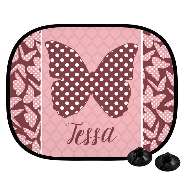 Custom Polka Dot Butterfly Car Side Window Sun Shade (Personalized)