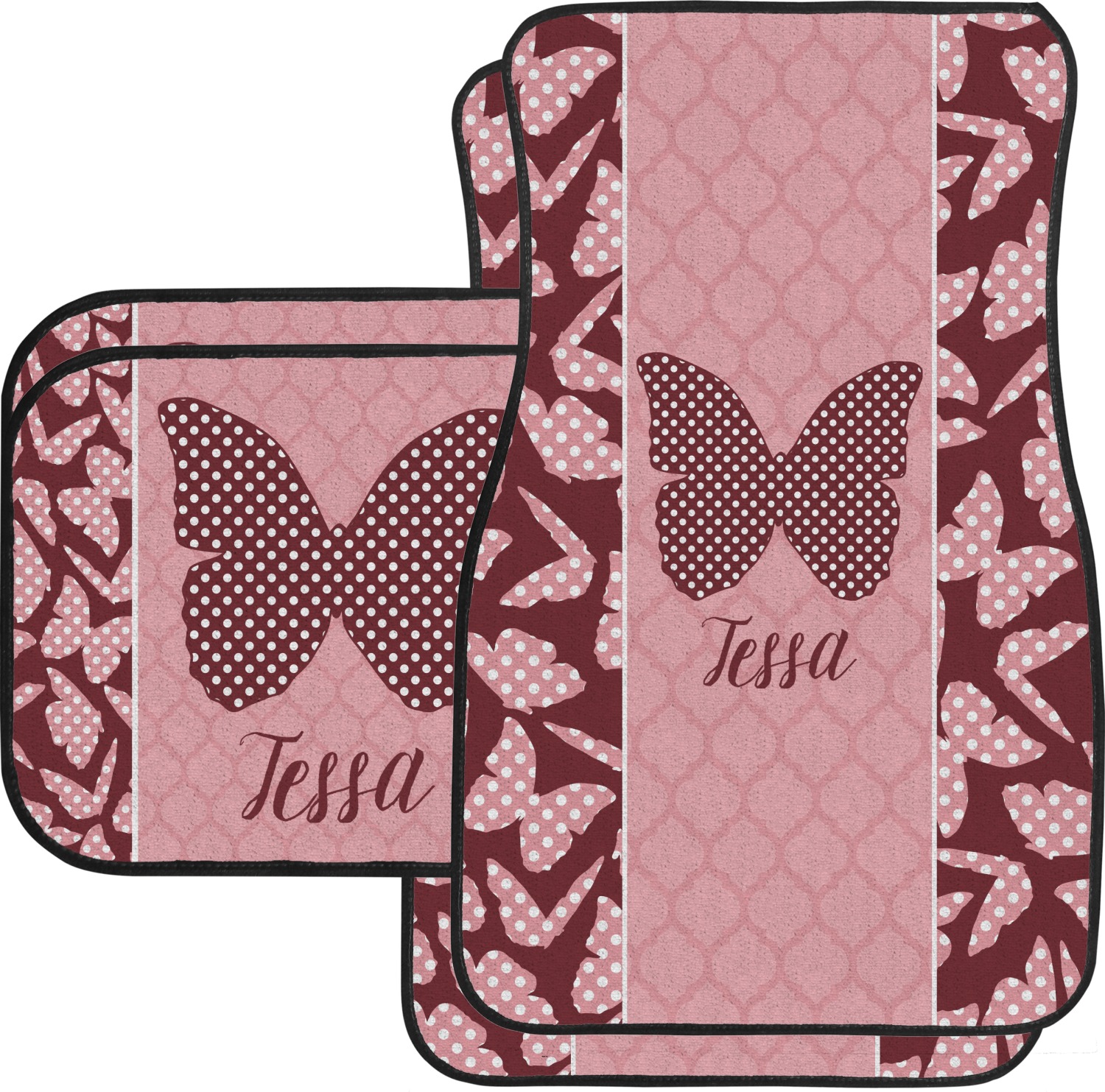 Polka Dot Butterfly Car Floor Mats Personalized Youcustomizeit