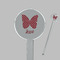 Polka Dot Butterfly Clear Plastic 7" Stir Stick - Round - Closeup