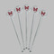 Polka Dot Butterfly Clear Plastic 7" Stir Stick - Round - Fan View