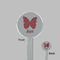 Polka Dot Butterfly Clear Plastic 7" Stir Stick - Round - Front & Back