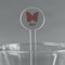 Polka Dot Butterfly Clear Plastic 7" Stir Stick - Round - Main