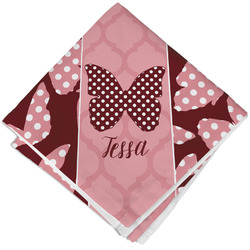 Polka Dot Butterfly Cloth Napkin w/ Name or Text