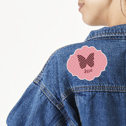 Polka Dot Butterfly Twill Iron On Patch - Custom Shape (Personalized)