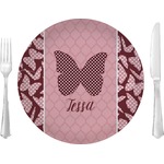 Polka Dot Butterfly 10" Glass Lunch / Dinner Plates - Single or Set (Personalized)