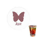 Polka Dot Butterfly Printed Drink Topper - 1.5" (Personalized)