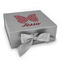 Polka Dot Butterfly Gift Boxes with Magnetic Lid - Silver - Front