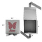 Polka Dot Butterfly Gift Boxes with Magnetic Lid - Silver - Open & Closed