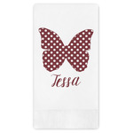 Polka Dot Butterfly Guest Napkins - Full Color - Embossed Edge (Personalized)