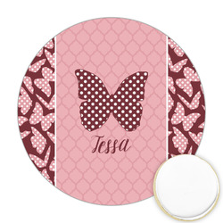 Polka Dot Butterfly Printed Cookie Topper - 2.5" (Personalized)