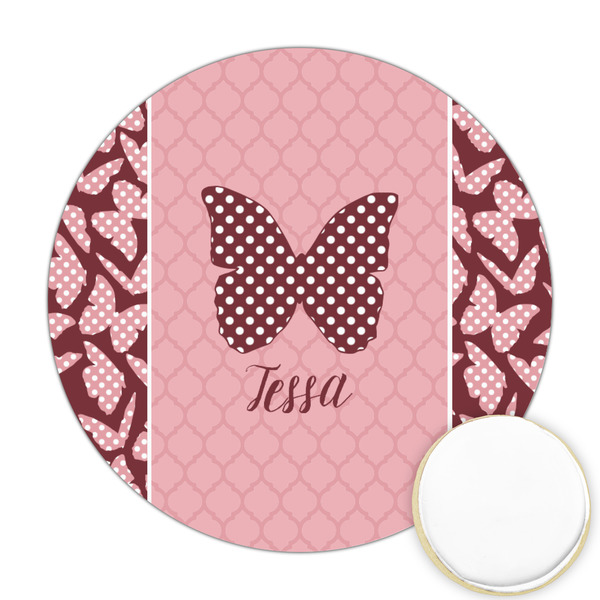 Custom Polka Dot Butterfly Printed Cookie Topper - 2.5" (Personalized)