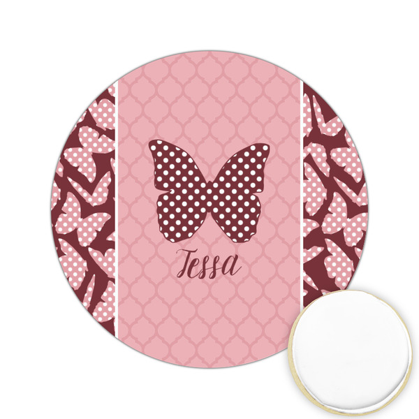 Custom Polka Dot Butterfly Printed Cookie Topper - 2.15" (Personalized)