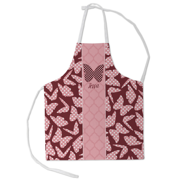 Custom Polka Dot Butterfly Kid's Apron - Small (Personalized)