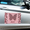 Polka Dot Butterfly Large Rectangle Car Magnets- In Context